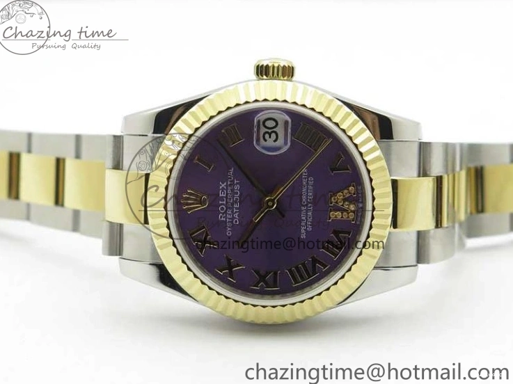 Dial BP Oyster Bracelet on YG Best Purple Maker 31mm Edition Roman 278273 SS Datejust YG SS 0203